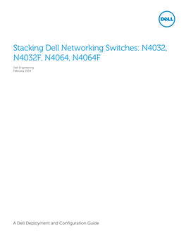 Stacking Dell Networking Switches: N4032, N4032F, N4064, N4064F