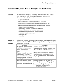 Instructional Objective Defined, Examples, Practice Writing