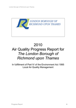 Air Quality Progress Report 2010