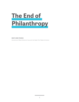 The End of Philanthropy
