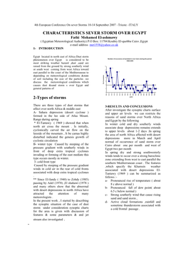 CHARACTERISTICS SEVER STORM OVER EGYPT 2-Types of Storms