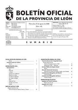 Boletín Oficial De La Provincia De León