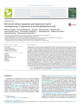 Bee Venom Induces Apoptosis and Suppresses Matrix