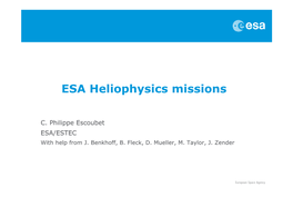 ESA Heliophysics Missions