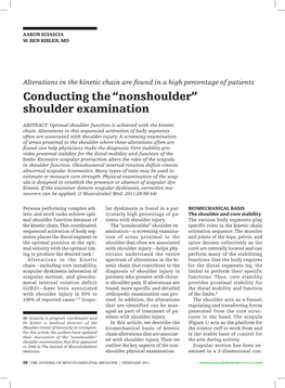 Conducting the “Nonshoulder” Shoulder Examination