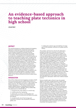 An Evidence-Based Approach to Teaching Plate Tectonics in High School