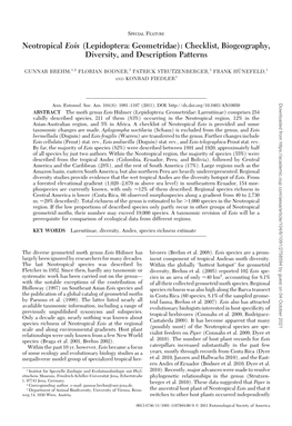 Lepidoptera: Geometridae): Checklist, Biogeography, Diversity, and Description Patterns