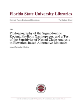 Phylogeography of the Sigmodontine Rodent, Phyllotis Xanthopygus, And