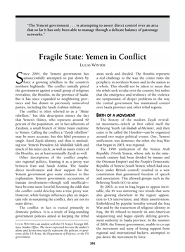 Fragile State: Yemen in Conflict Lucas Winter
