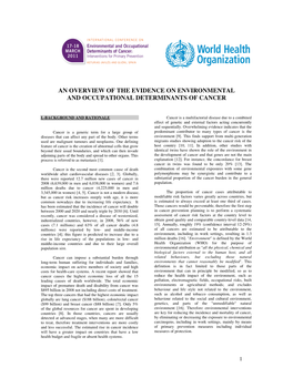 An Overview of the Evidence on Environmental and Occupational Determinants of Cancer