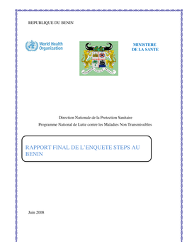 Rapport Final De L'enquete Steps Au Benin