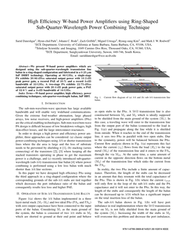 High Efficiency W-Band Power Amplifiers Using Ring-Shaped Sub