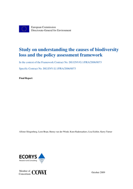 Study on Understanding the Causes of Biodiversity Loss and the Policy Assessment Framework