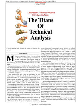 The Titans of Technical Analysis by David Penn REAL WORLD