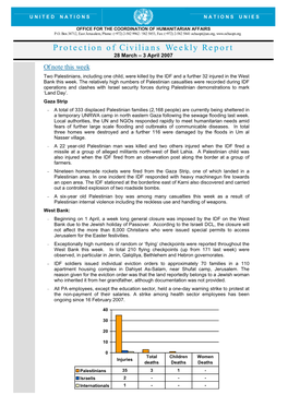 Protection of Civilians Weekly Report