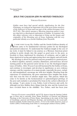 Jesus the Galilean Jew in Mestizo Theology