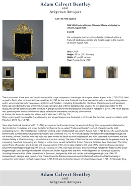 £1,380 the Rectangular Mercury-Silvered Plate Contained