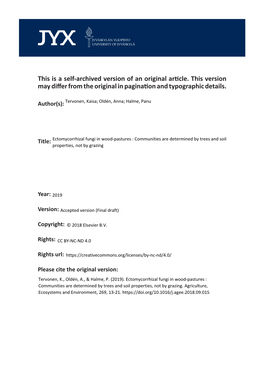 This Is a Self-Archived Version of an Original Article. This Version May Differ from the Original in Pagination and Typographic Details