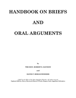 Handbook on Briefs and Oral Arguments