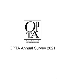 OPTA Annual Survey 2021 Responses