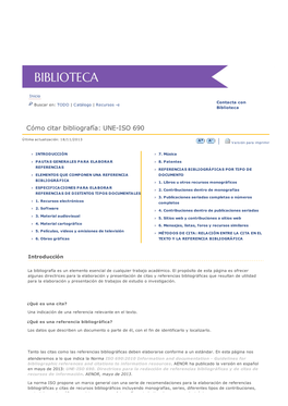 Cómo Citar Bibliografía: UNE-ISO 690