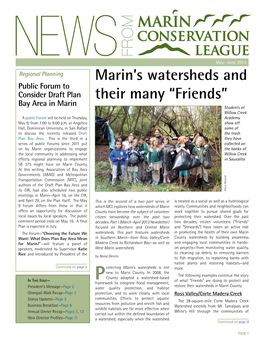 Marin's Watersheds and Their Many “Friends”