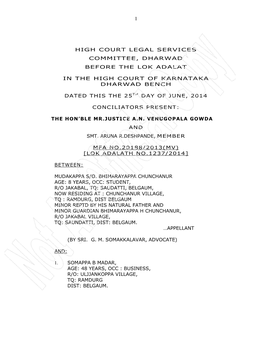 High Court Legal Services Committee, Dharwad Before the Lok Adalat