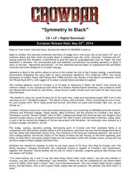Crowbar Symmetry in Black ENG