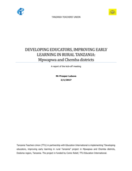 Mpwapwa and Chemba Districts