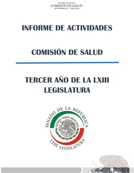 Informe De Actividades Comisión De Salud Tercer Año De La Lxiii Legislatura