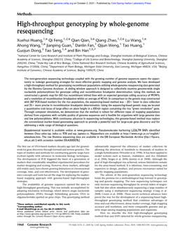 High-Throughput Genotyping by Whole-Genome Resequencing