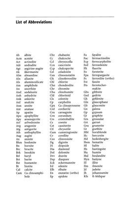 List of Abbreviations