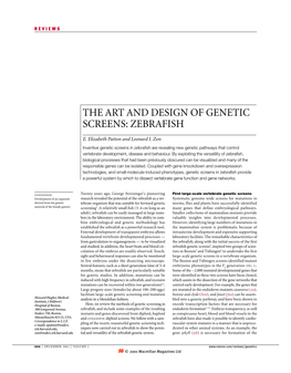 The Art and Design of Genetic Screens: Zebrafish