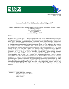 Status and Trends of Prey Fish Populations in Lake Michigan (2004)