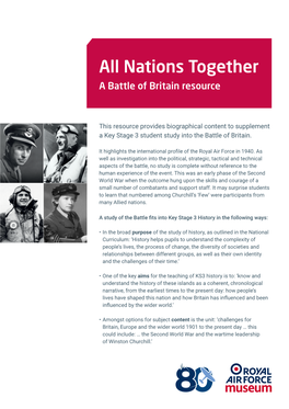 All Nations Together a Battle of Britain Resource