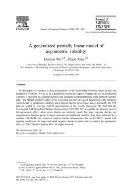 A Generalized Partially Linear Model of Asymmetric Volatility