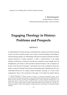 Engaging Theology in History: Problems and Prospects