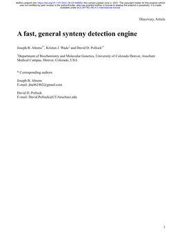 A Fast, General Synteny Detection Engine