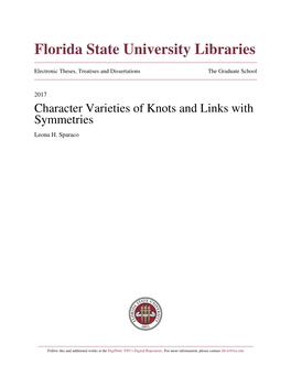 Character Varieties of Knots and Links with Symmetries Leona H
