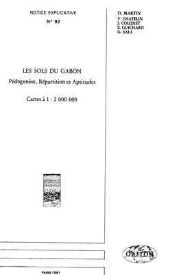 LES SOLS DU GABON Pédogenèse, Répartition Et Aptitudes