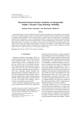 Theoretical Protein Structure Prediction of Glucagon-Like Peptide 2 Receptor Using Homology Modelling