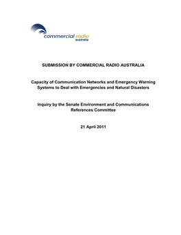 SUBMISSION by COMMERCIAL RADIO AUSTRALIA Capacity Of