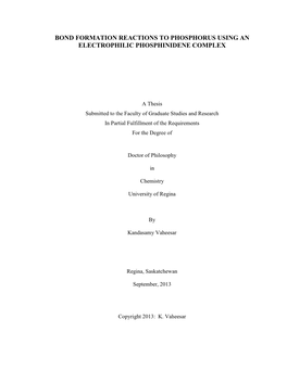 Bond Formation Reactions to Phosphorus Using an Electrophilic Phosphinidene Complex