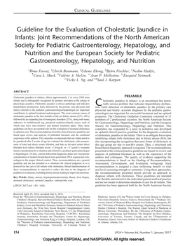 Guideline for the Evaluation of Cholestatic Jaundice