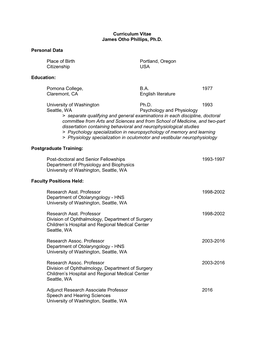 James Phillips CV