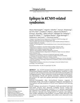 Epilepsy in KCNH1-Related Syndromes