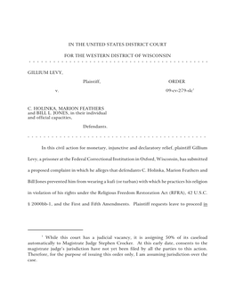 While This Court Has a Judicial Vacancy, It Is Assigning 50% of Its Caseload Automatically to Magistrate Judge Stephen Crocker