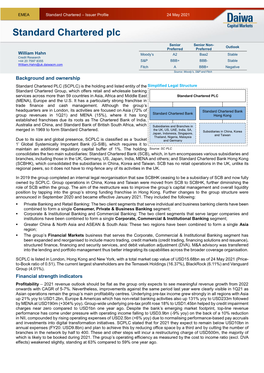 Standard Chartered – Issuer Profile 24 May 2021