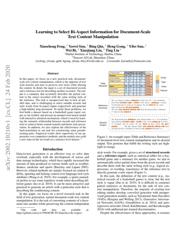 Learning to Select Bi-Aspect Information for Document-Scale Text Content Manipulation