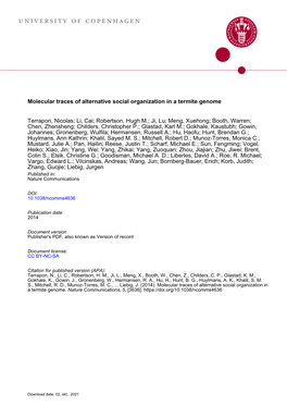 Molecular Traces of Alternative Social Organization in a Termite Genome